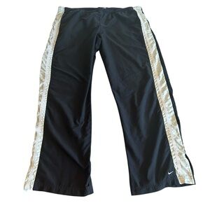 Nike Track Pants Black with‎ White Stripe Zipper Ankle Warm-Up Youth Large